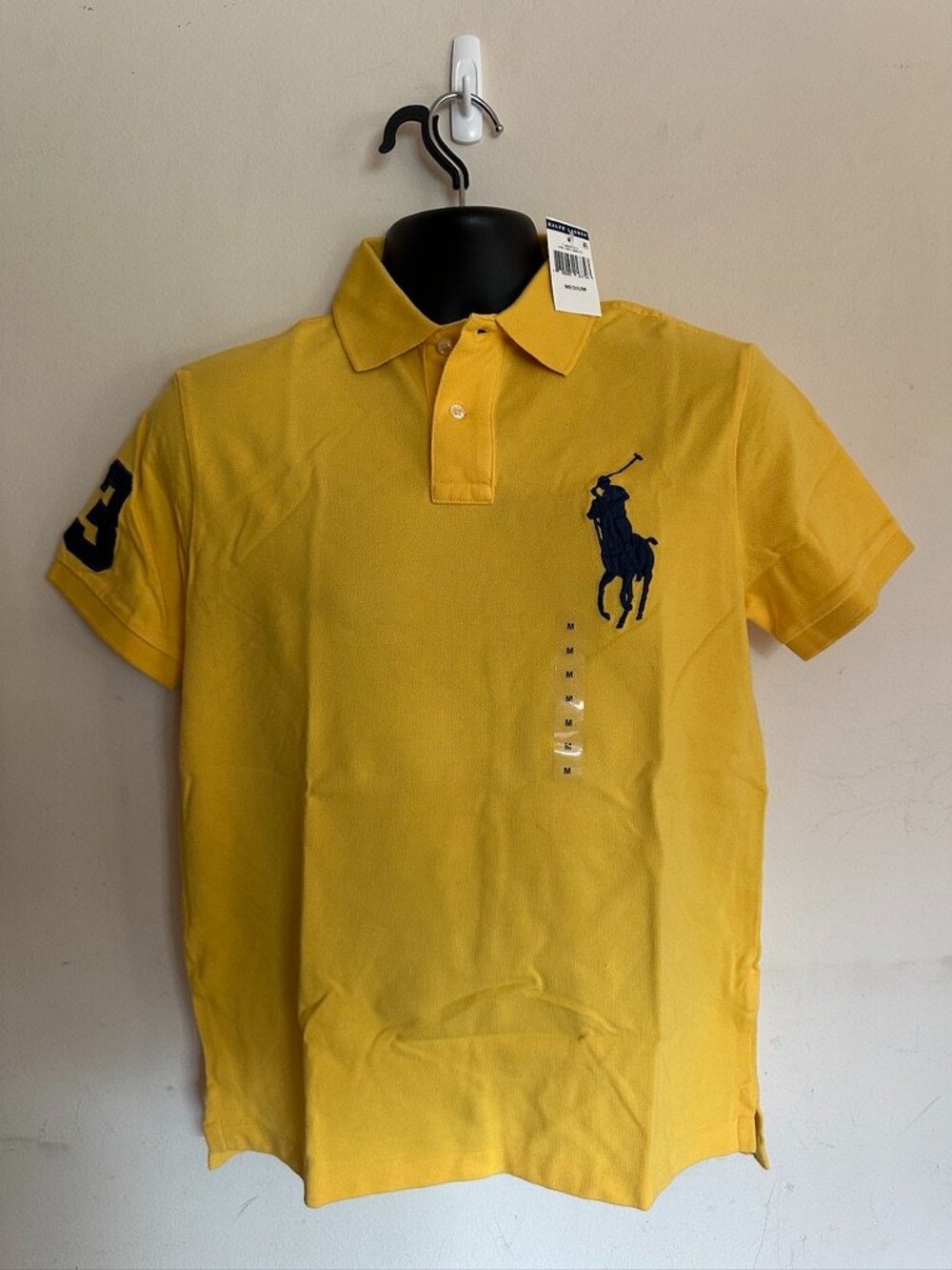 NWT Polo Ralph Lauren Men's Big Pony Polo Shirt In Yellow Size M Custom Slim Fit